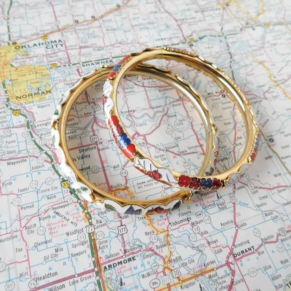 pair of enameled bangle bracelets - Picture 2 of 6